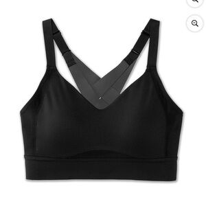 NWT Brooks Run Bra Drive Interlace in Black Size 36 C/D